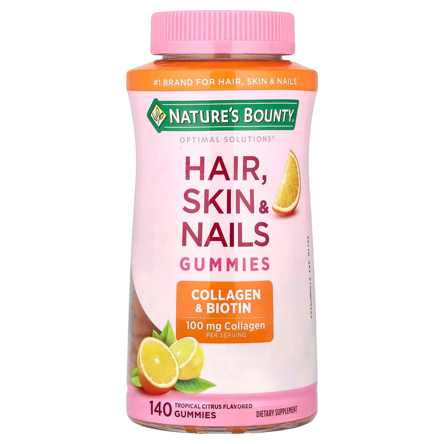 Nature's Bounty, Hair, Skin & Nails Gummies, Tropical Citrus, 140 Gummies - Image 1