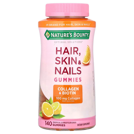 Nature's Bounty, Hair, Skin & Nails Gummies, Tropical Citrus, 140 Gummies - Image 1