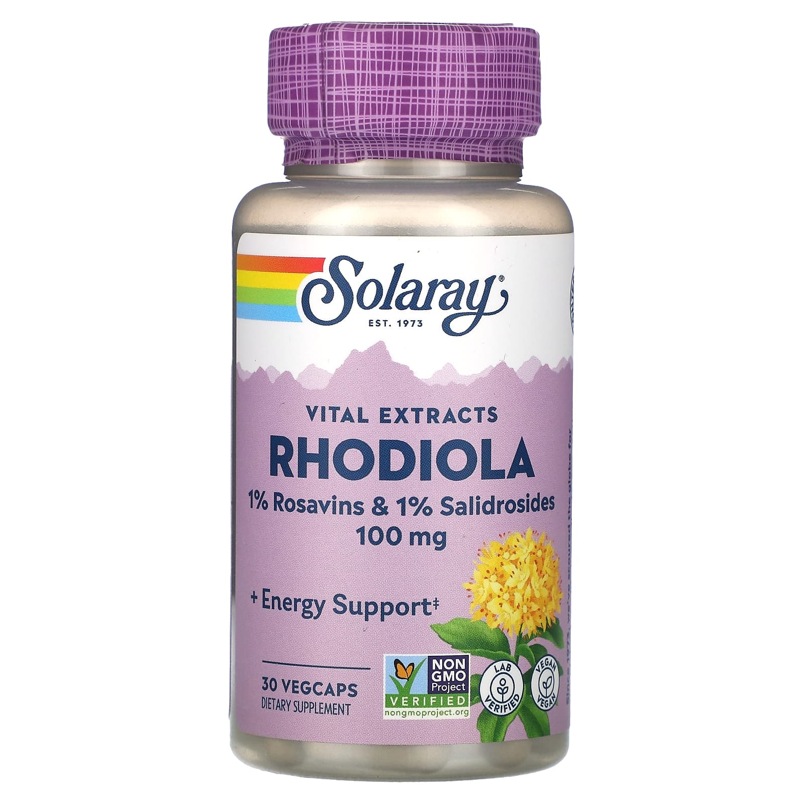 Solaray, Vital Extracts, Rhodiola, 100 mg, 30 VegCaps - Image 1