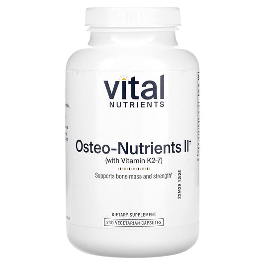 Vital Nutrients, Osteo-Nutrients II with Vitamin K2-7, 240 Vegetarian Capsules - Image 1