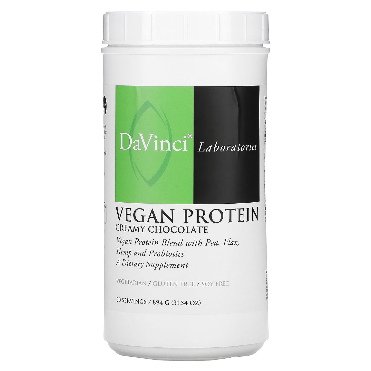 DaVinci Laboratories Creamy Chocolate Vegan Protein Powder - 31.54 oz - Image 1