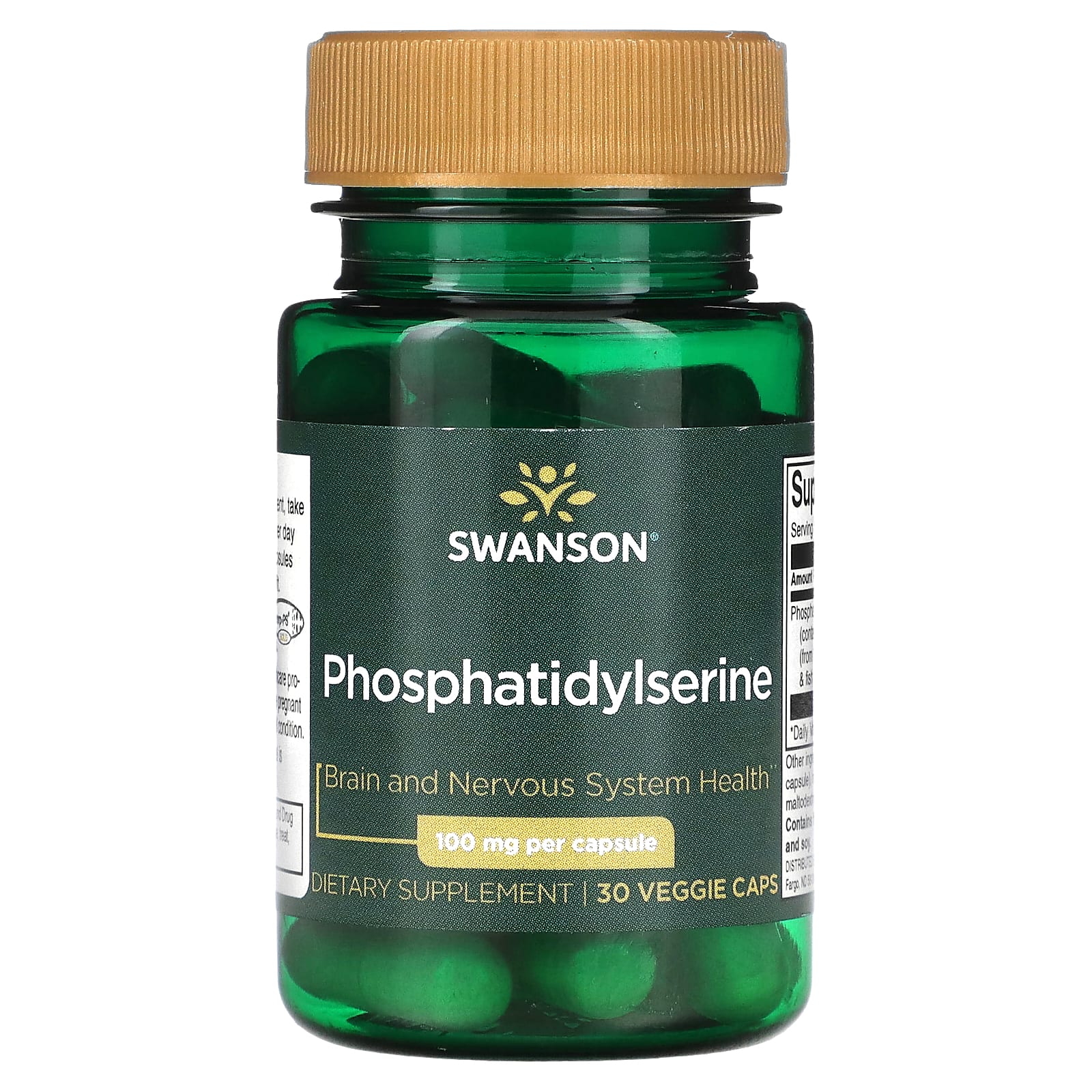 Swanson, Phosphatidylserine, 100 mg, 30 Veggie Caps - Image 1