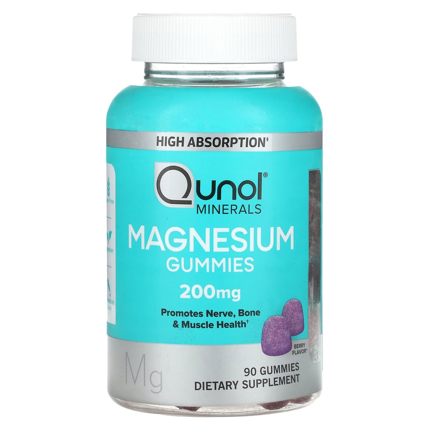 Qunol, Magnesium Gummies, Berry, 90 Gummies (100 mg per Gummy) - Image 1