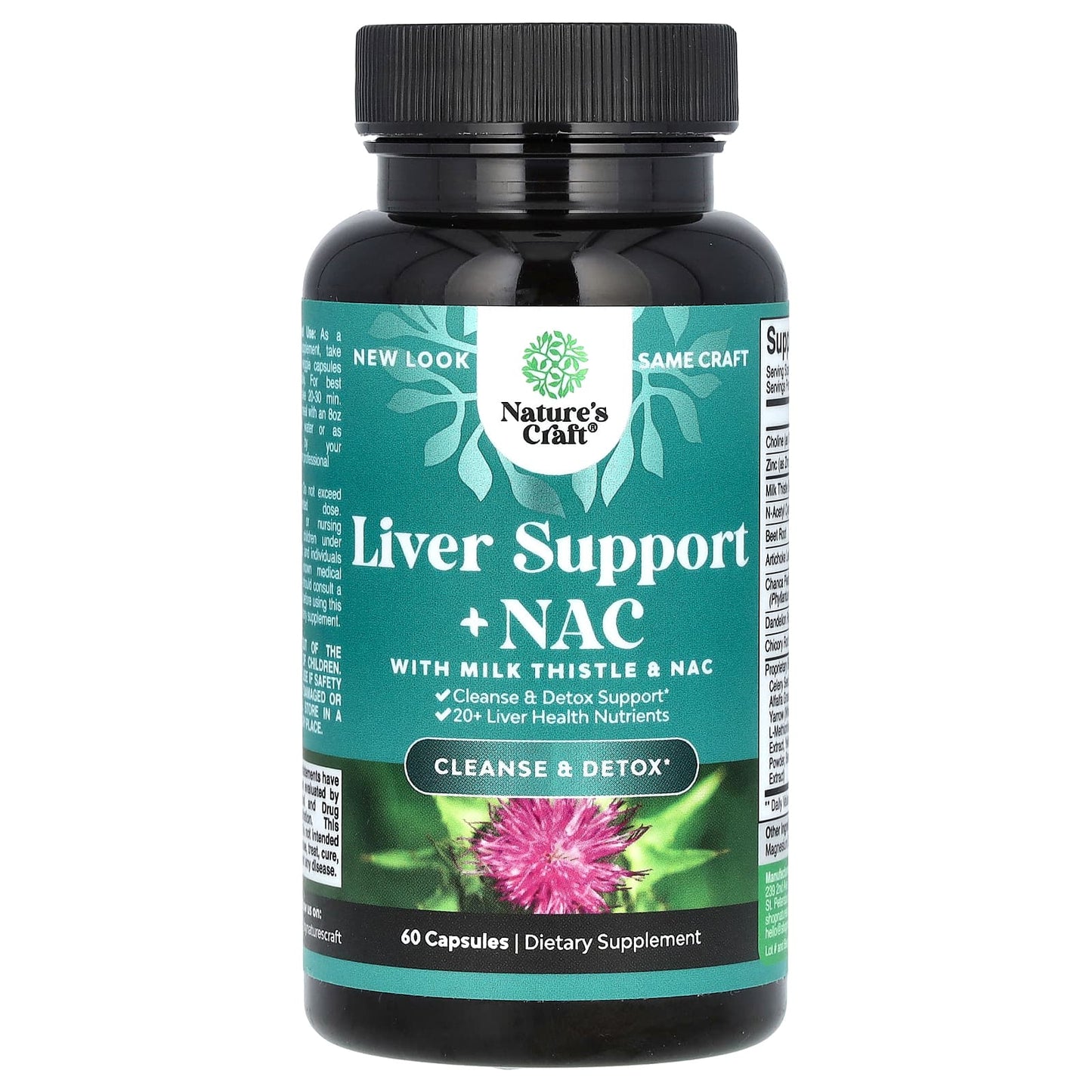 Nature's Craft, Liver Support + NAC with Milk Thistle, 60 Capsules - Image 1
