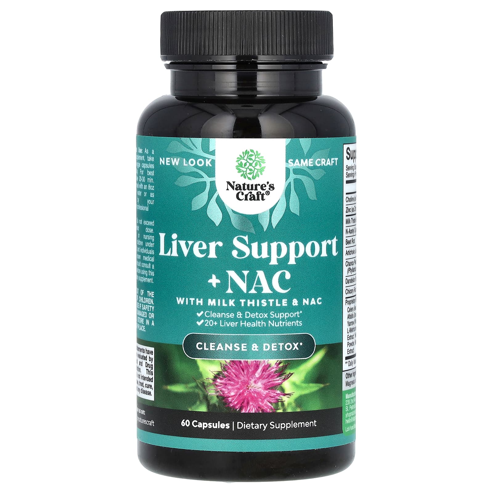 Nature's Craft, Liver Support + NAC with Milk Thistle, 60 Capsules - Image 1