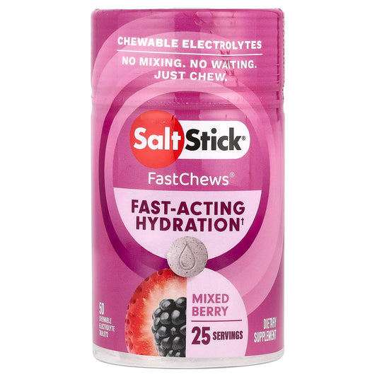 SaltStick, FastChews®, Chewable Electrolytes, Mixed Berry, 50 Chewable Tablets - Image 1