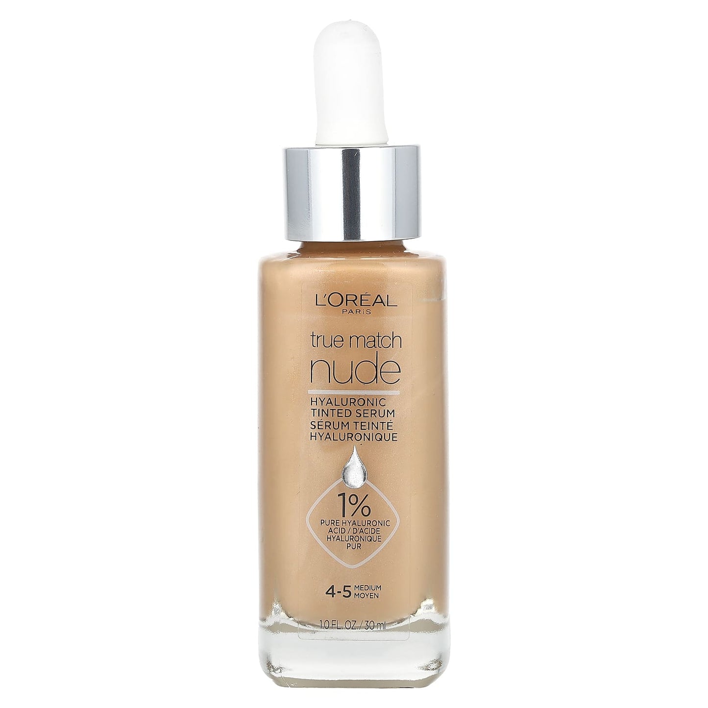 L'Oréal, True Match, Nude, Hyaluronic Tinted Serum, 4-5 Medium, 1 fl oz (30 ml) - Image 1