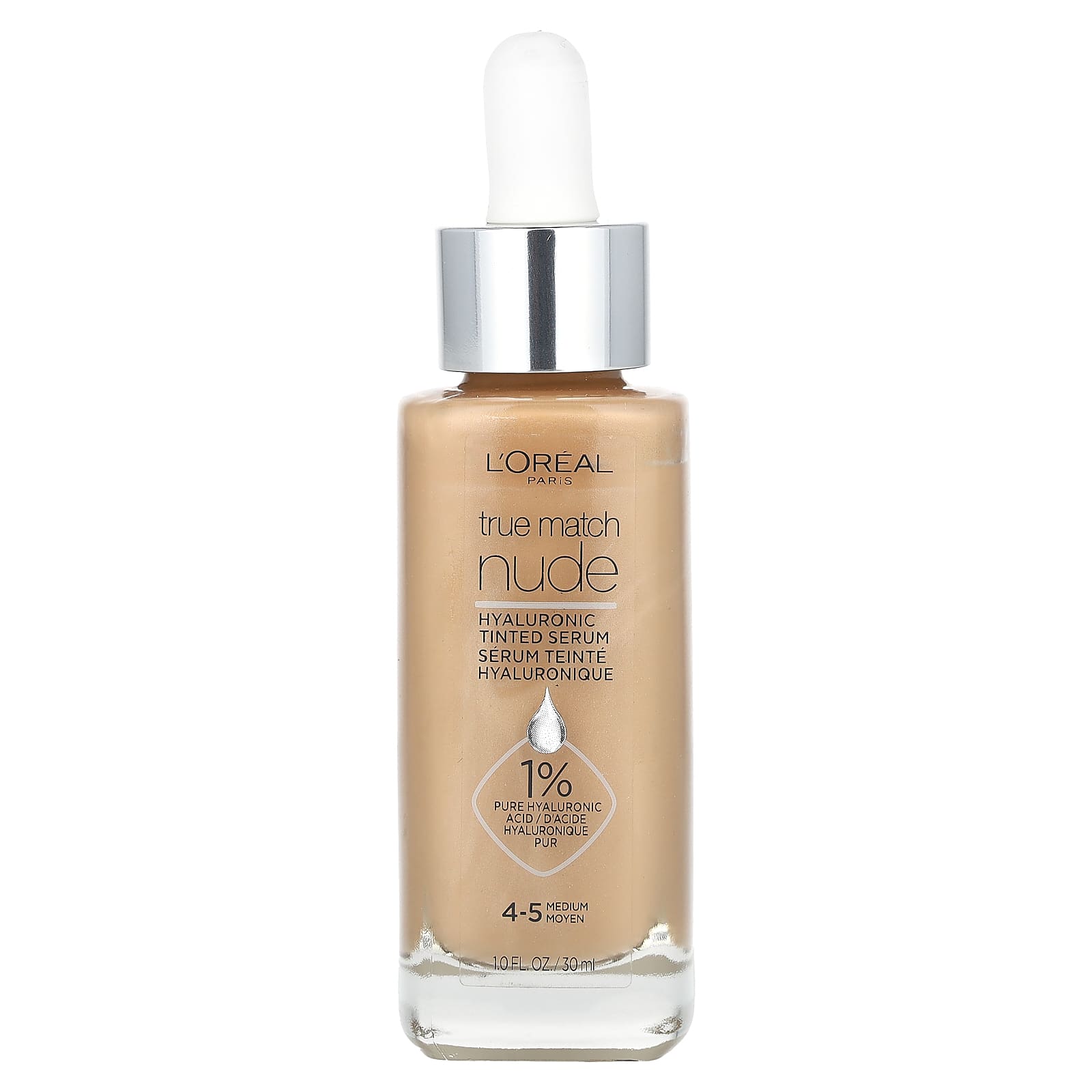 L'Oréal, True Match, Nude, Hyaluronic Tinted Serum, 4-5 Medium, 1 fl oz (30 ml) - Image 1