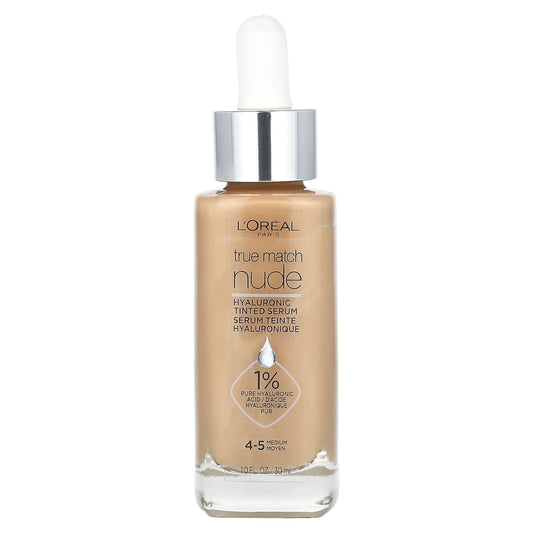 L'Oréal, True Match, Nude, Hyaluronic Tinted Serum, 4-5 Medium, 1 fl oz (30 ml) - Image 1