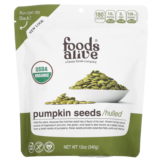 Organic Hulled Pumpkin Seeds by Foods Alive - USDA Certified Non-GMO - Image 1