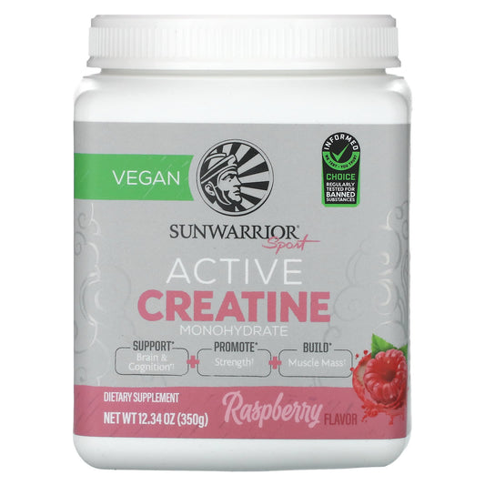 Sunwarrior, Sport, Active Creatine Monohydrate, Raspberry, 12.34 oz (350 g) - Image 1