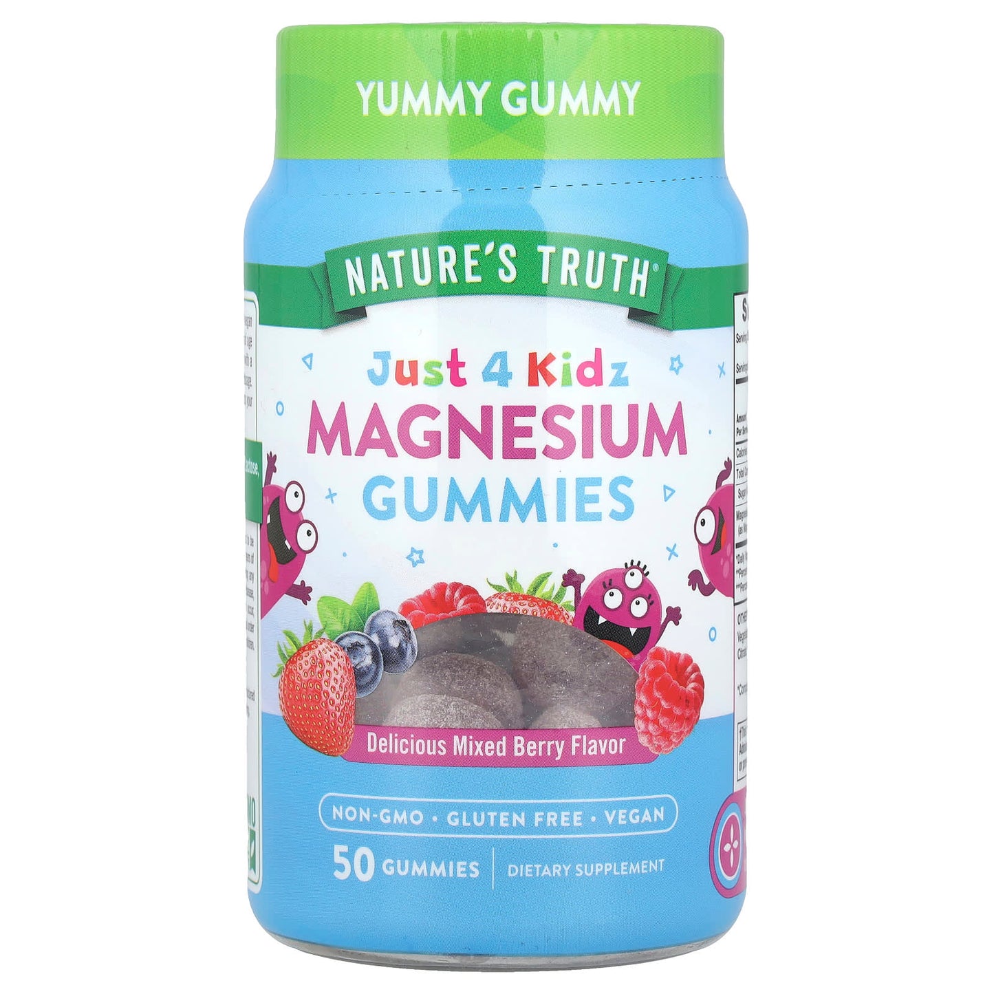 Nature's Truth, Just 4 Kidz, Magnesium Gummies, Delicious Mixed Berry, 50 Gummies - Image 1