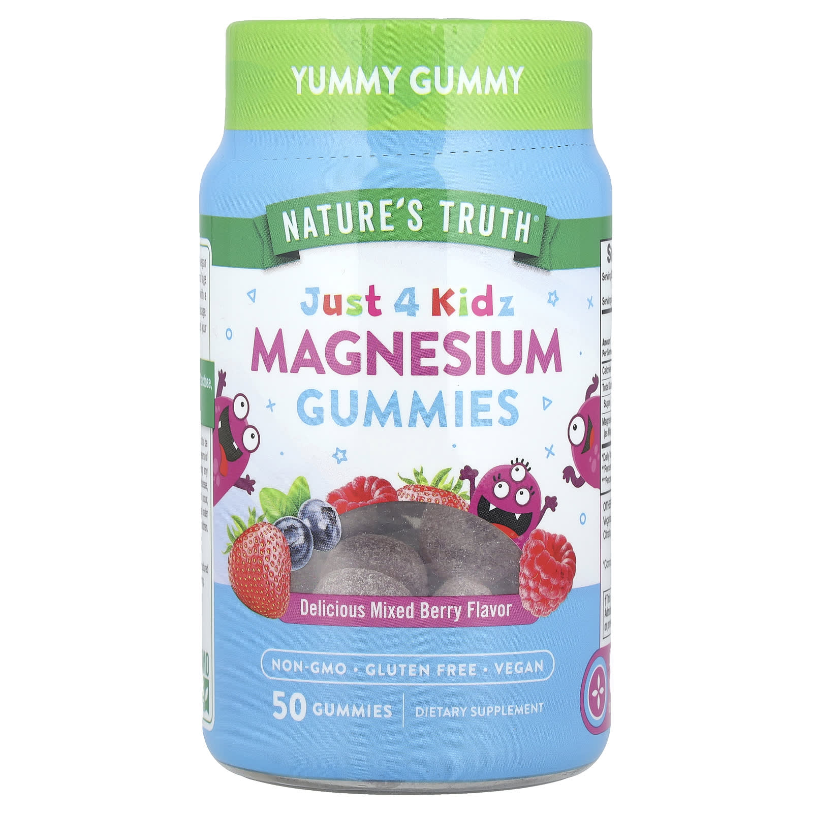Nature's Truth, Just 4 Kidz, Magnesium Gummies, Delicious Mixed Berry, 50 Gummies - Image 1