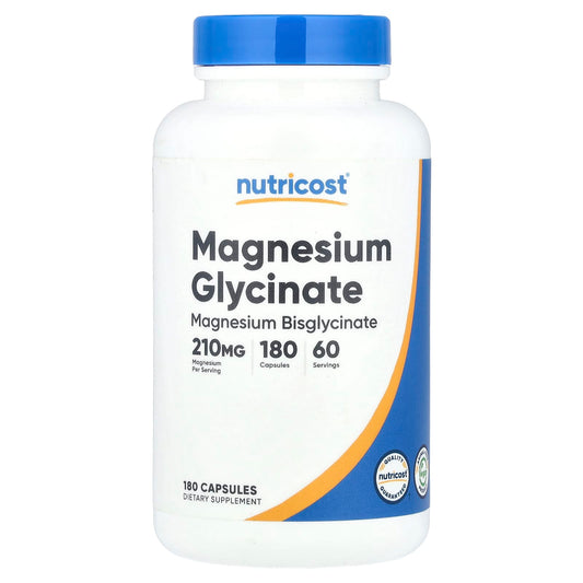 Nutricost, Magnesium Glycinate, 180 Capsules (70 mg per Capsule) - Image 1