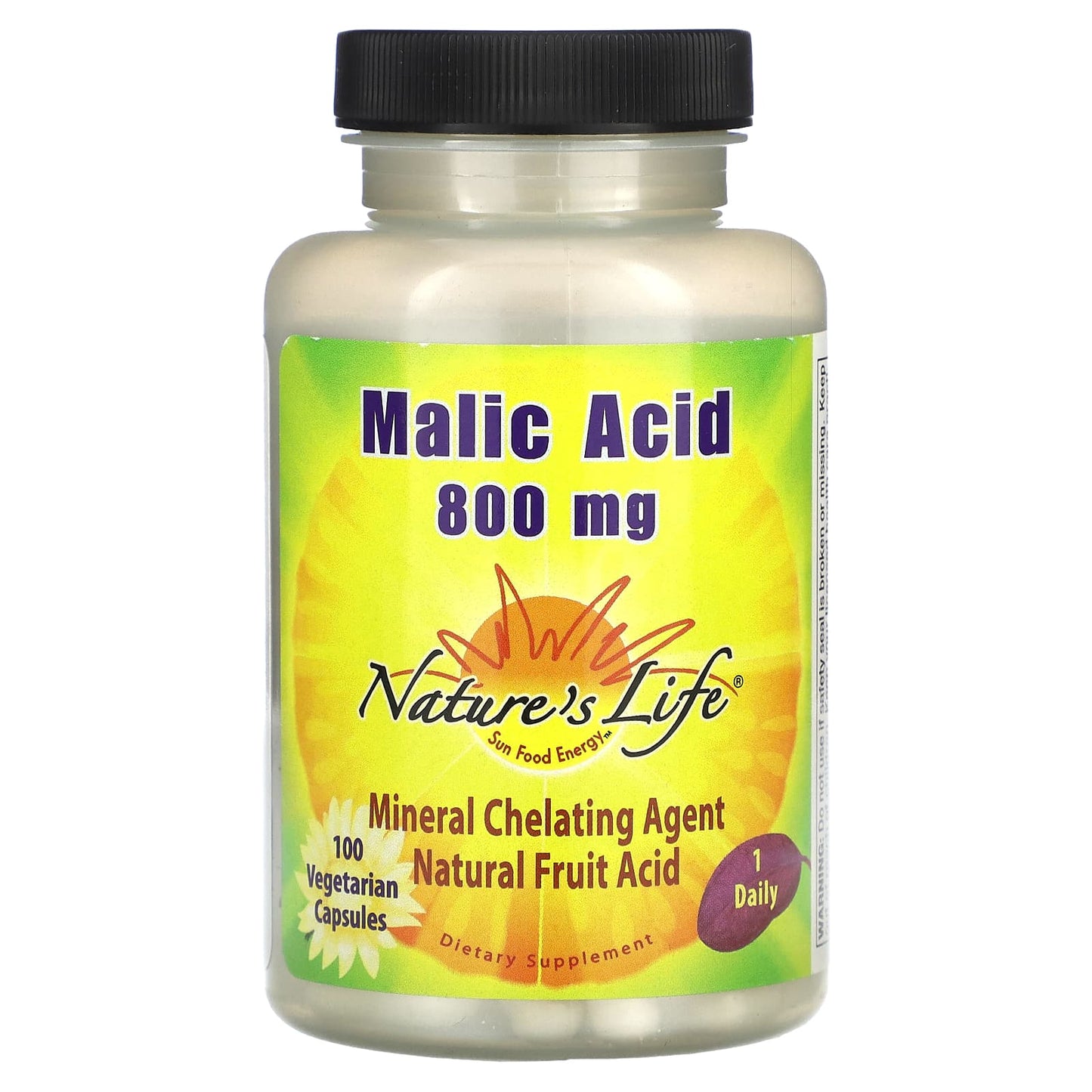 Nature's Life, Malic Acid , 800 mg, 100 Vegetarian Capsules - Image 1