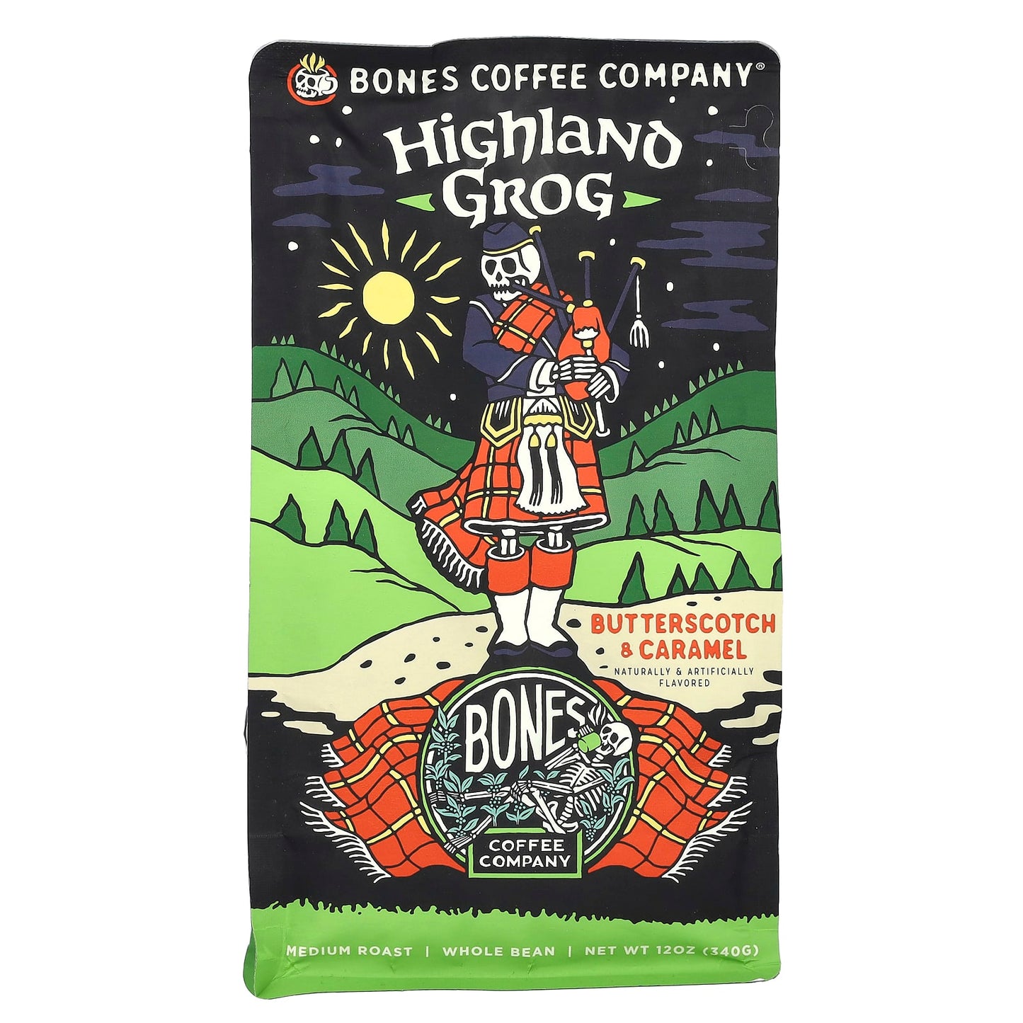 Bones Highland Grog Coffee: Smoky Butterscotch Delight - Image 1