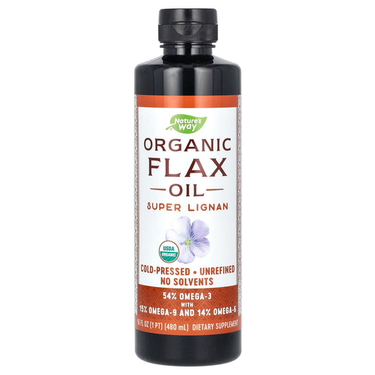 Nature's Way, Organic Flax Oil, Super Lignan, 16 fl oz (480 ml) - Image 1