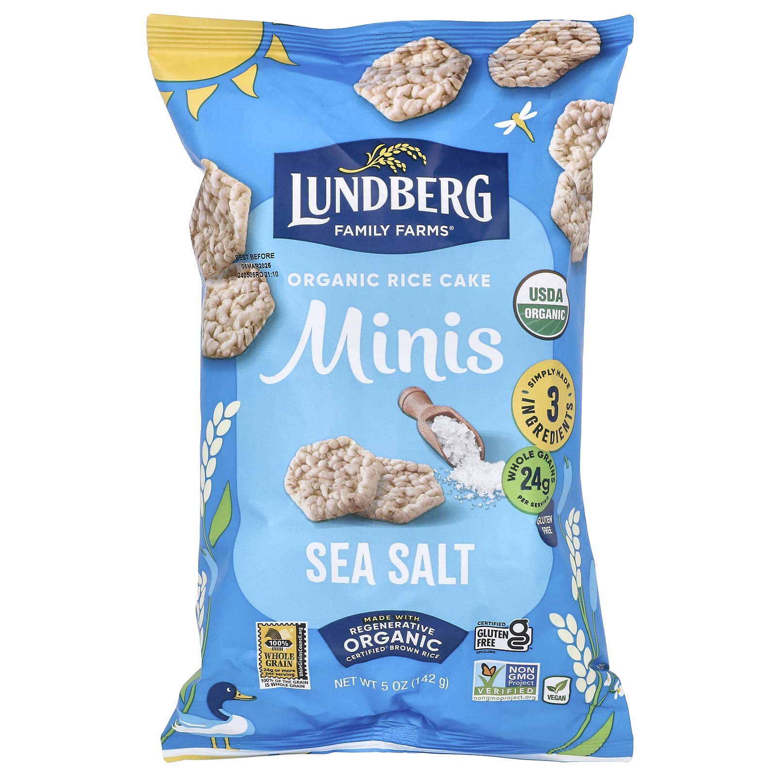 Lundberg, Organic Rice Cake Minis, Sea Salt, 5 oz (142 g) - Image 1