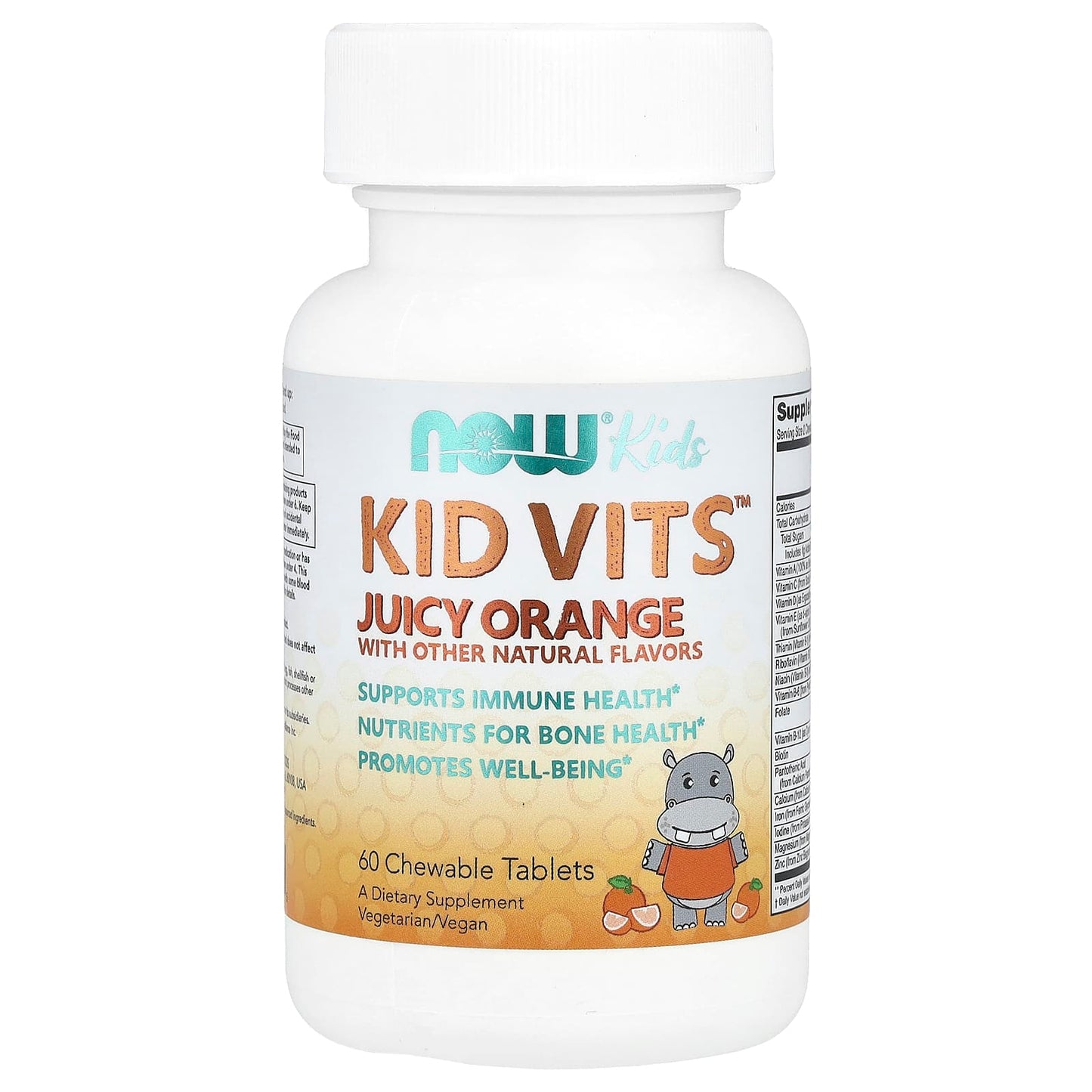 NOW Foods, Kids, Kid Vits™, Juicy Orange, 60 Chewable Tablets - Image 1