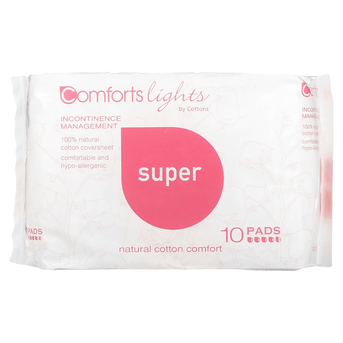 Natural Cotton Incontinence Pads for Heavy Flow - Comforts Lights by Cottons - Image 1