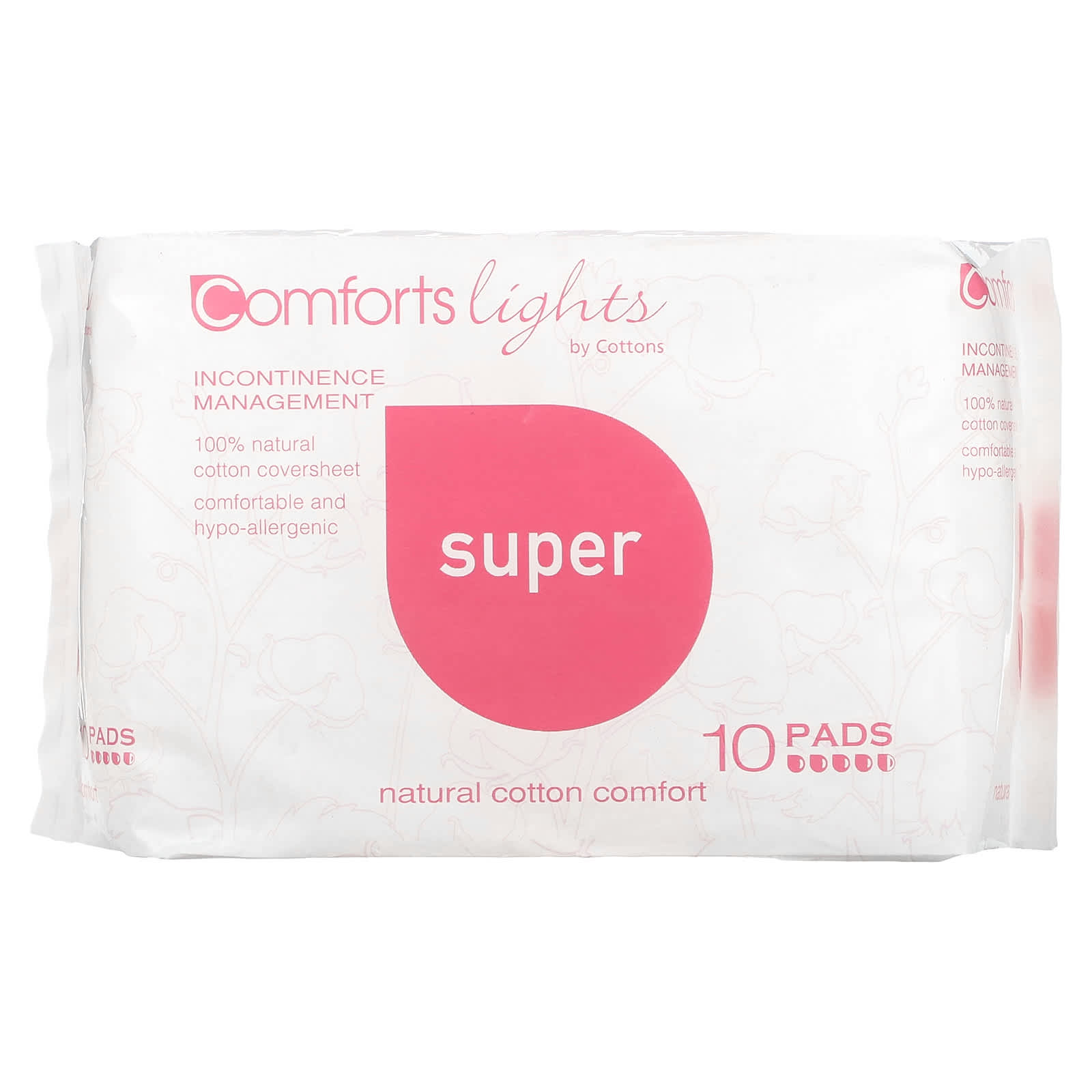 Natural Cotton Incontinence Pads for Heavy Flow - Comforts Lights by Cottons - Image 1
