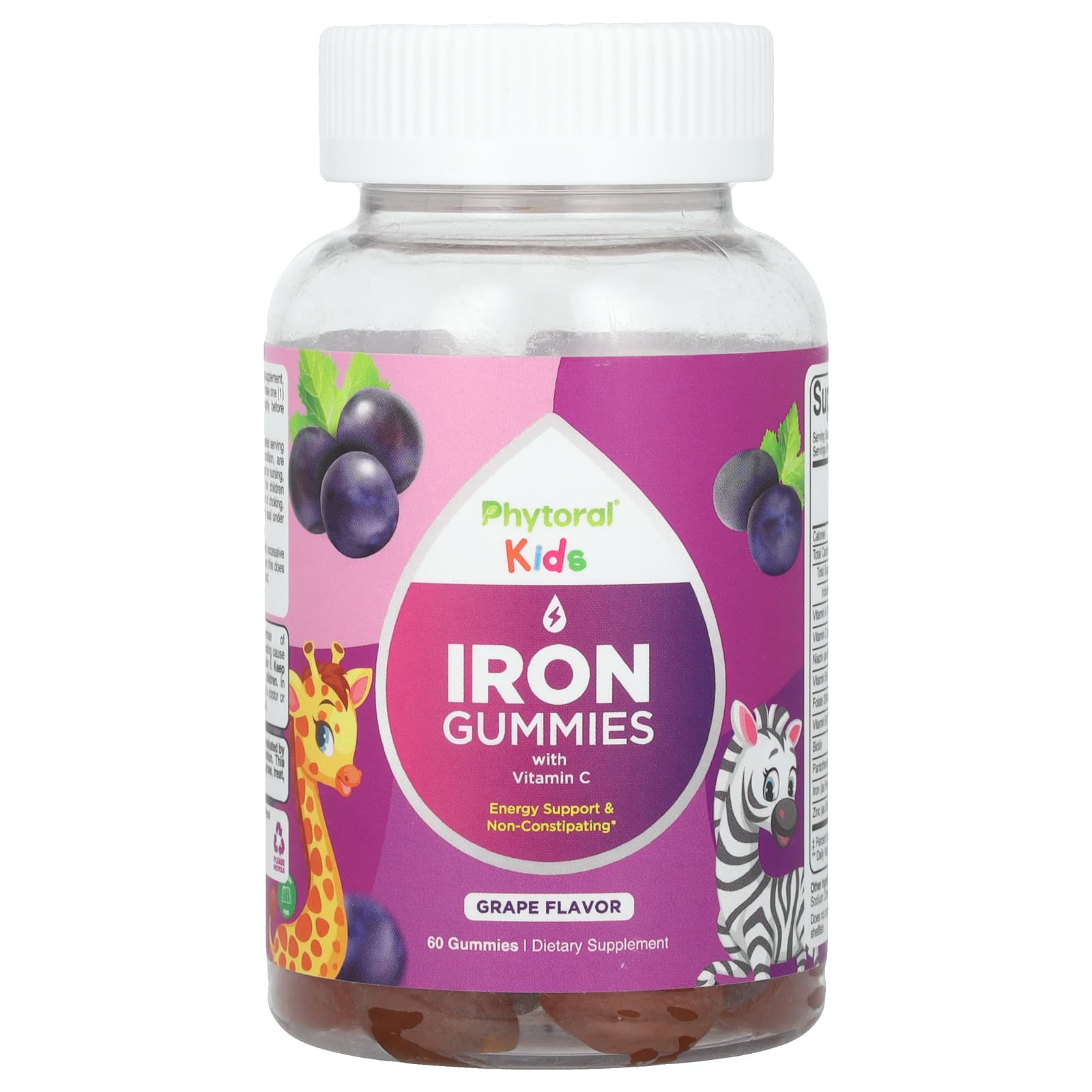 Phytoral, Kids, Iron Gummies with Vitamin C, Grape, 60 Gummies - Image 1