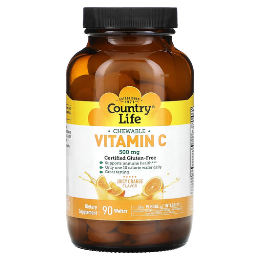 Boost Immune Health with Country Life Juicy Orange Vitamin C Chewables - Image 1