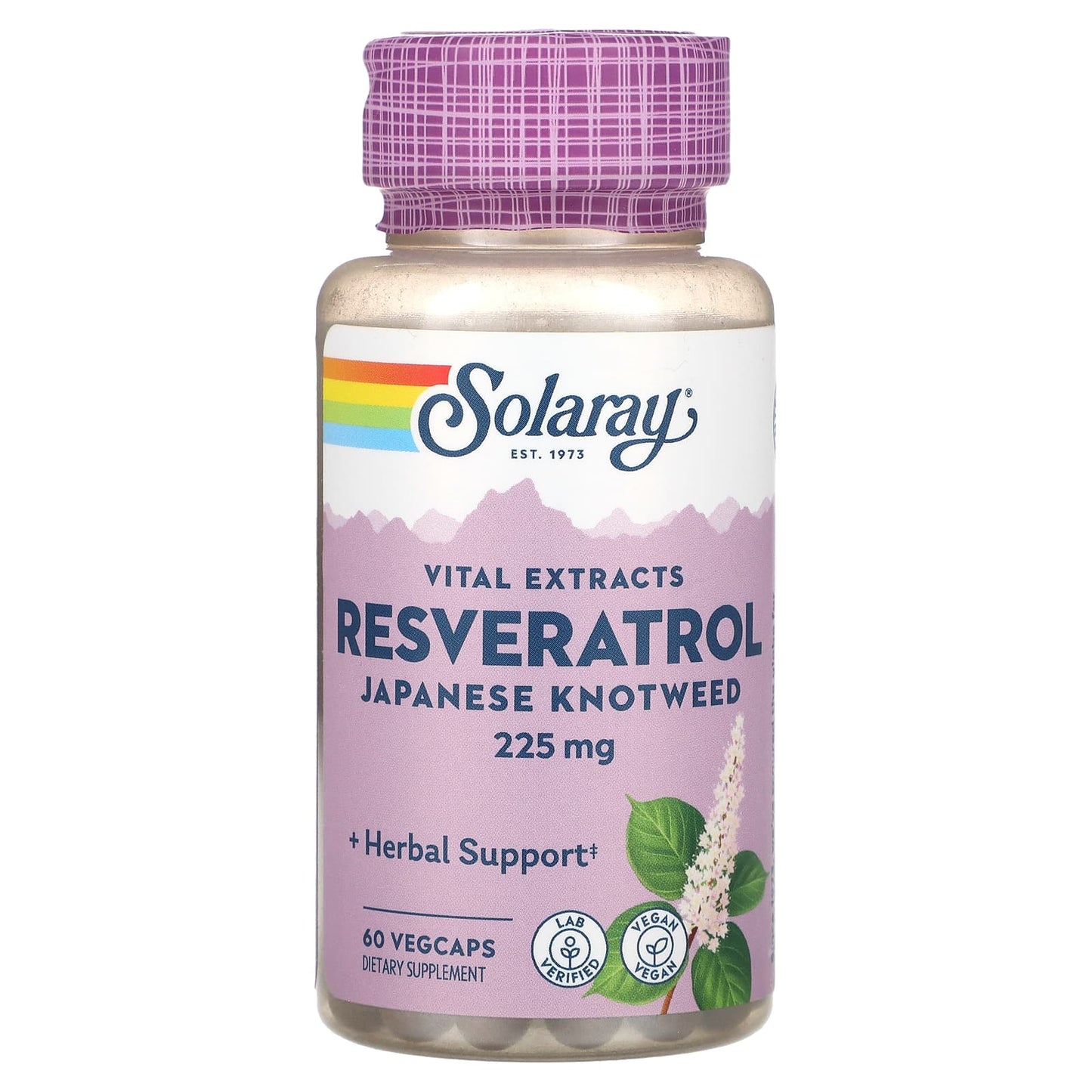 Solaray, Vital Extracts, Resveratrol Japanese Knotweed, 225 mg, 60 VegCaps - Image 1