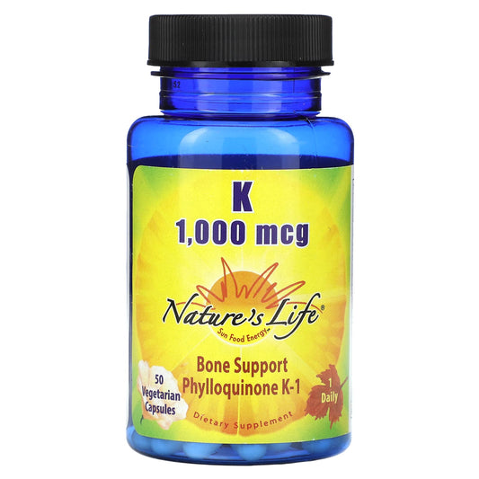 Nature's Life, Vitamin K, 1,000 mcg, 50 Vegetarian Capsules - Image 1