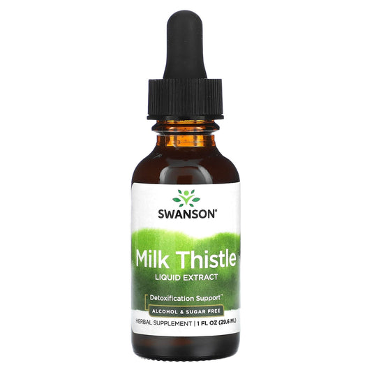 Swanson, Milk Thistle Liquid Extract, Alcohol & Sugar Free, 1 fl oz (29.6 ml) - Image 1