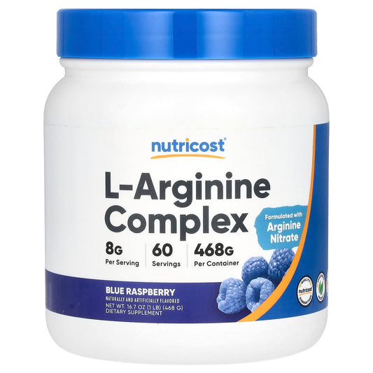 Nutricost, L-Arginine Complex, Blue Raspberry, 16.7 oz (468 g) - Image 1