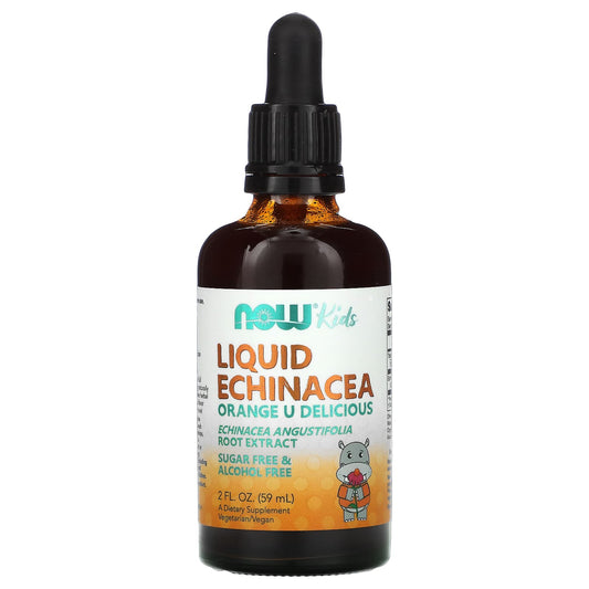 NOW Foods, Kids, Liquid Echinacea, Orange, 2 fl oz (59 ml) (1.875 mg per Dropper)