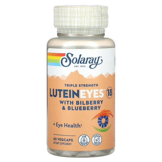 Solaray, LuteinEyes 18, With Bilberry & Blueberry, Triple Strength, 60 VegCaps - Image 1