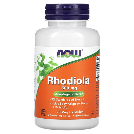 NOW Foods, Rhodiola, 500 mg , 120 Veg Capsules - Image 1