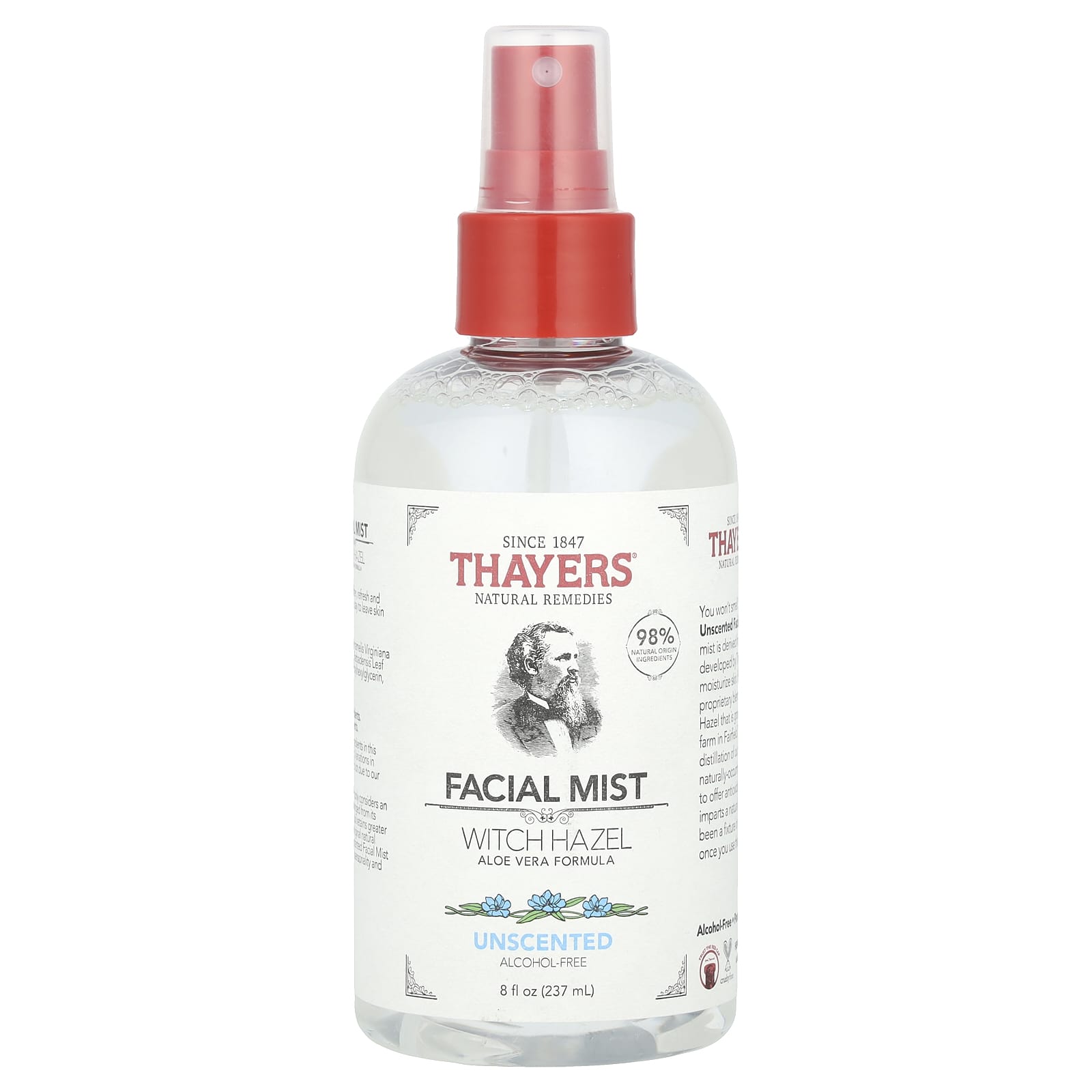 Thayers, Witch Hazel Facial Mist, Alcohol-Free, Unscented, 8 fl oz (237 ml) - Image 1