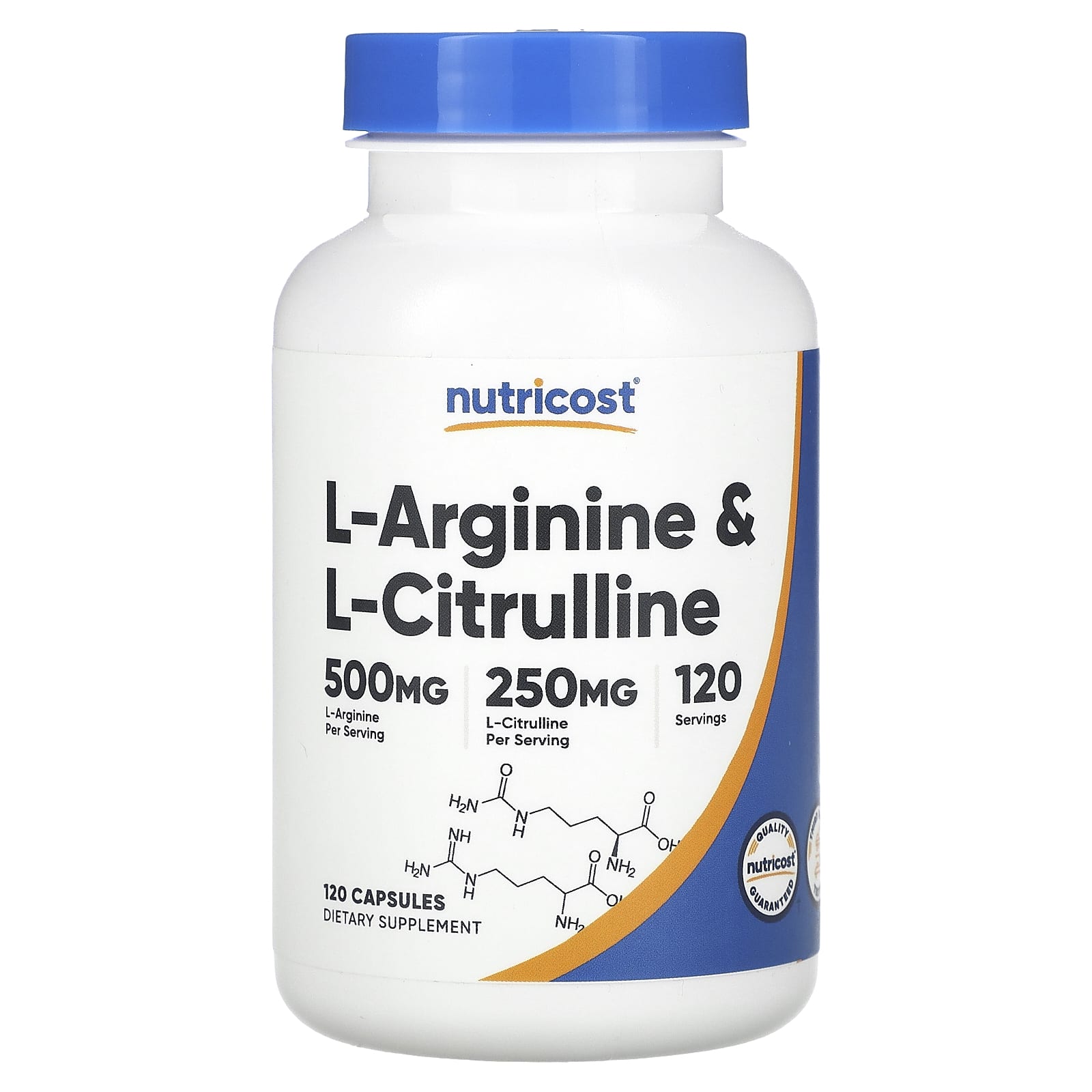 Nutricost, L-Arginine & L-Citrulline, 120 Capsules - Image 1