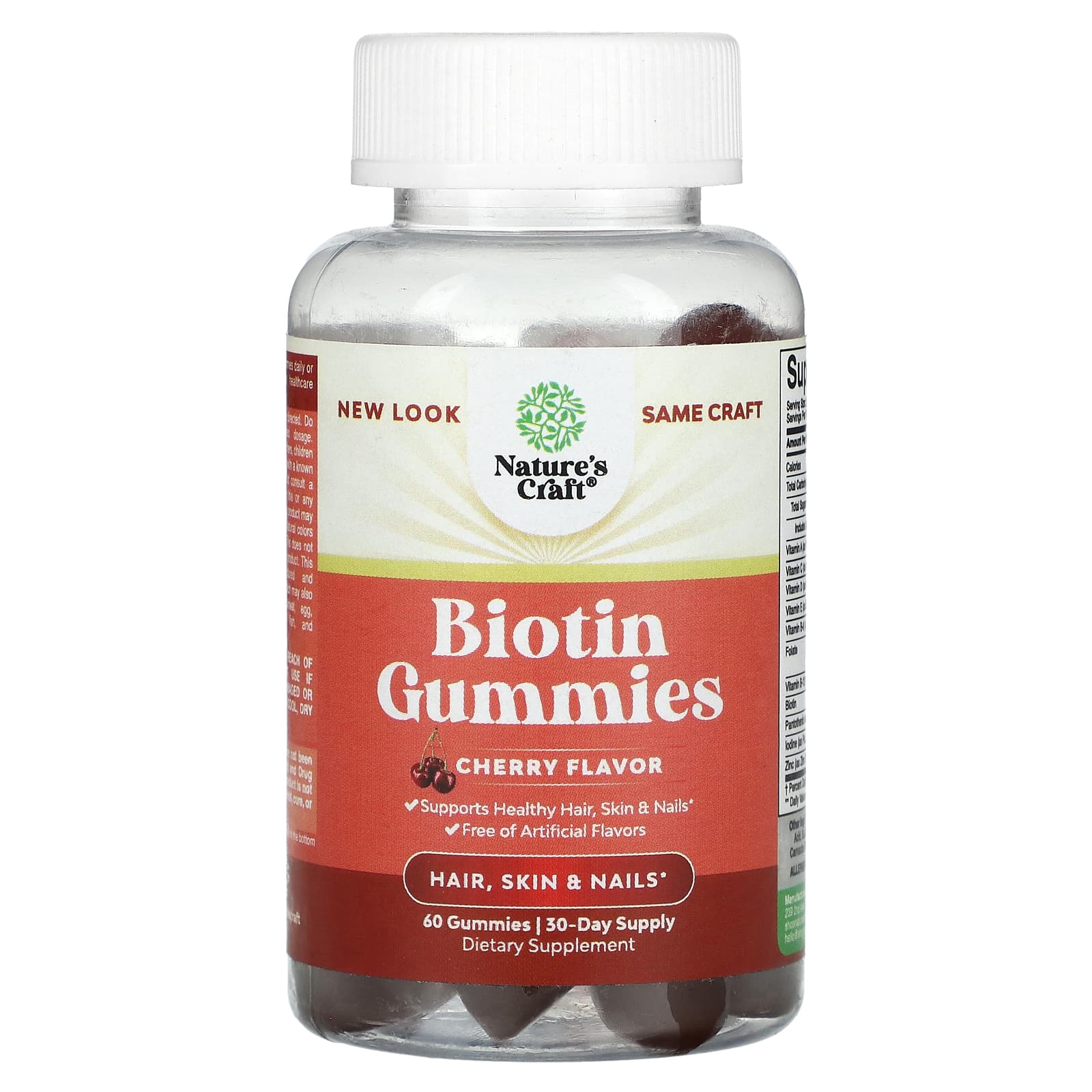 Nature's Craft, Biotin Gummies, Cherry , 60 Gummies - Image 1