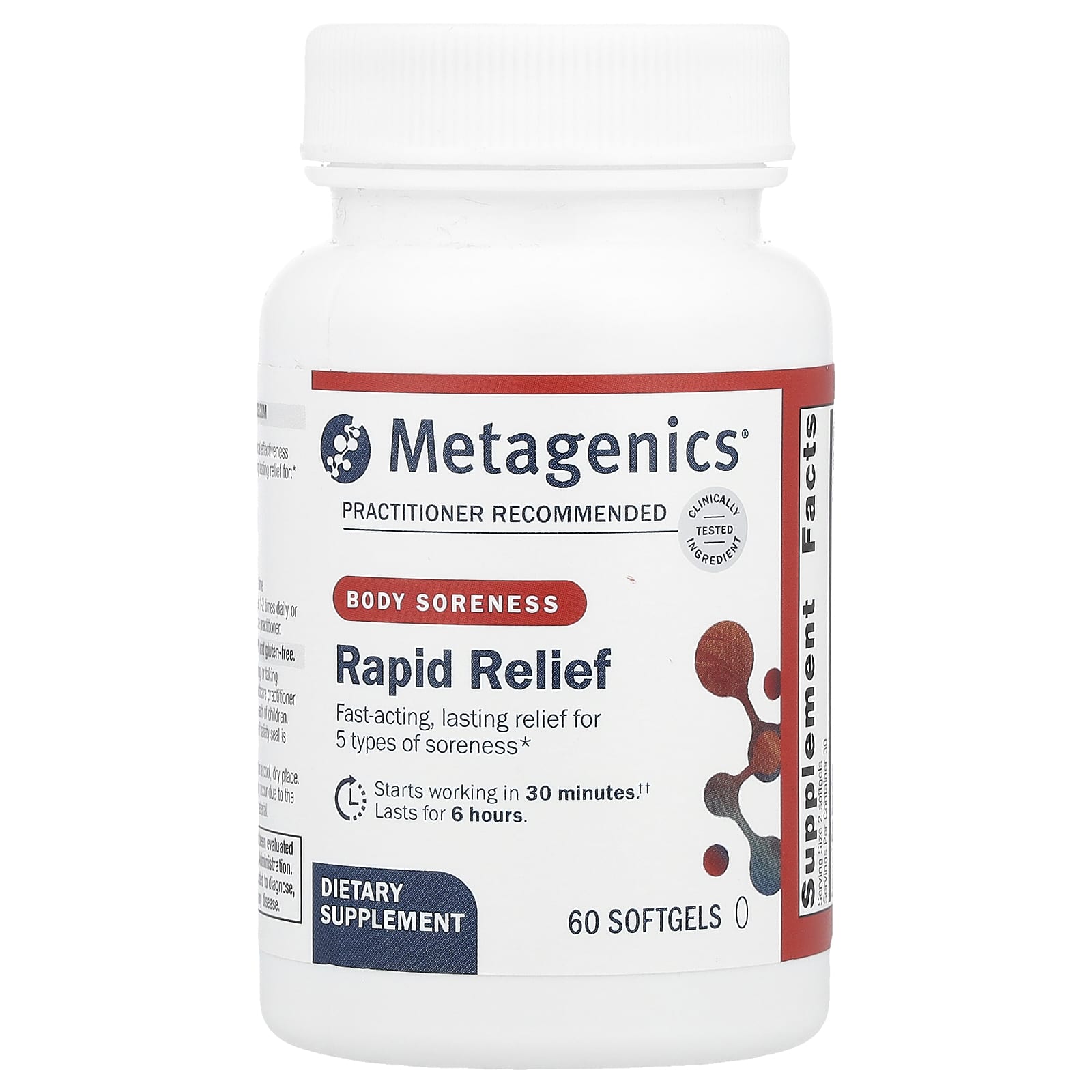 Metagenics, Rapid Relief, Body Soreness, 60 Softgels - Image 1