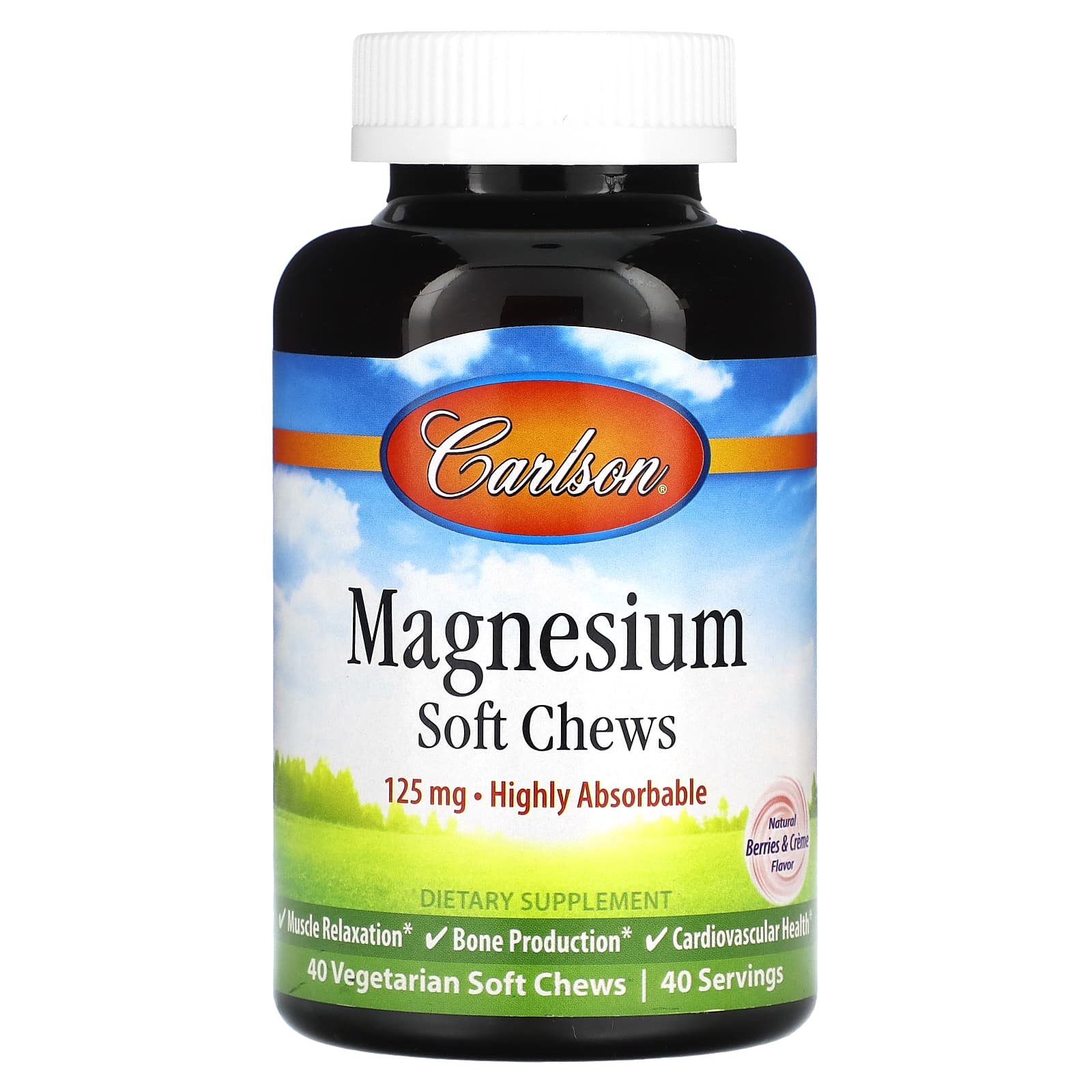 Carlson Magnesium Soft Chews - 125mg, Vegetarian, Gluten-Free - Image 1