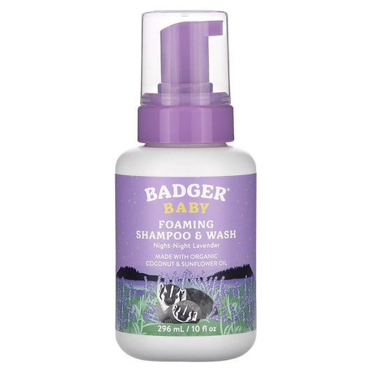 Badger Night-Night Lavender Foaming Shampoo & Wash for Babies - Image 1