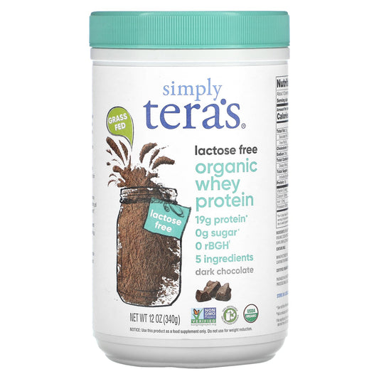 Simply Tera's, Organic Whey Protein, Dark Chocolate, 12 oz (340 g) - Image 1