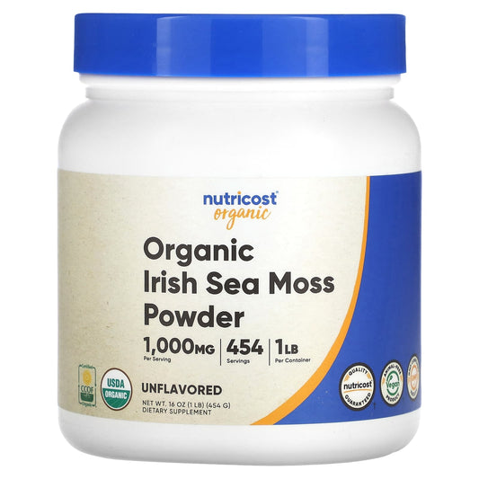 Nutricost, Organic Irish Sea Moss Powder, Unflavored, 16 oz (454 g) - Image 1