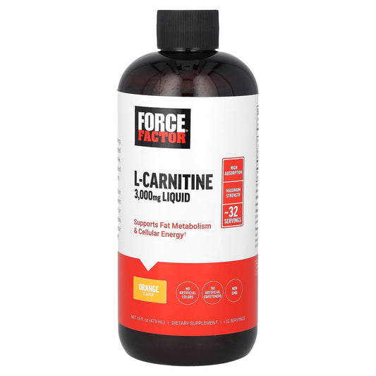 Force Factor L-Carnitine Liquid Supplement, 3000mg, 16 fl oz - Image 1