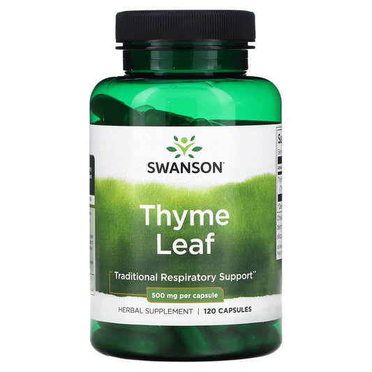 Swanson, Thyme Leaf, 500 mg , 120 Capsules - Image 1