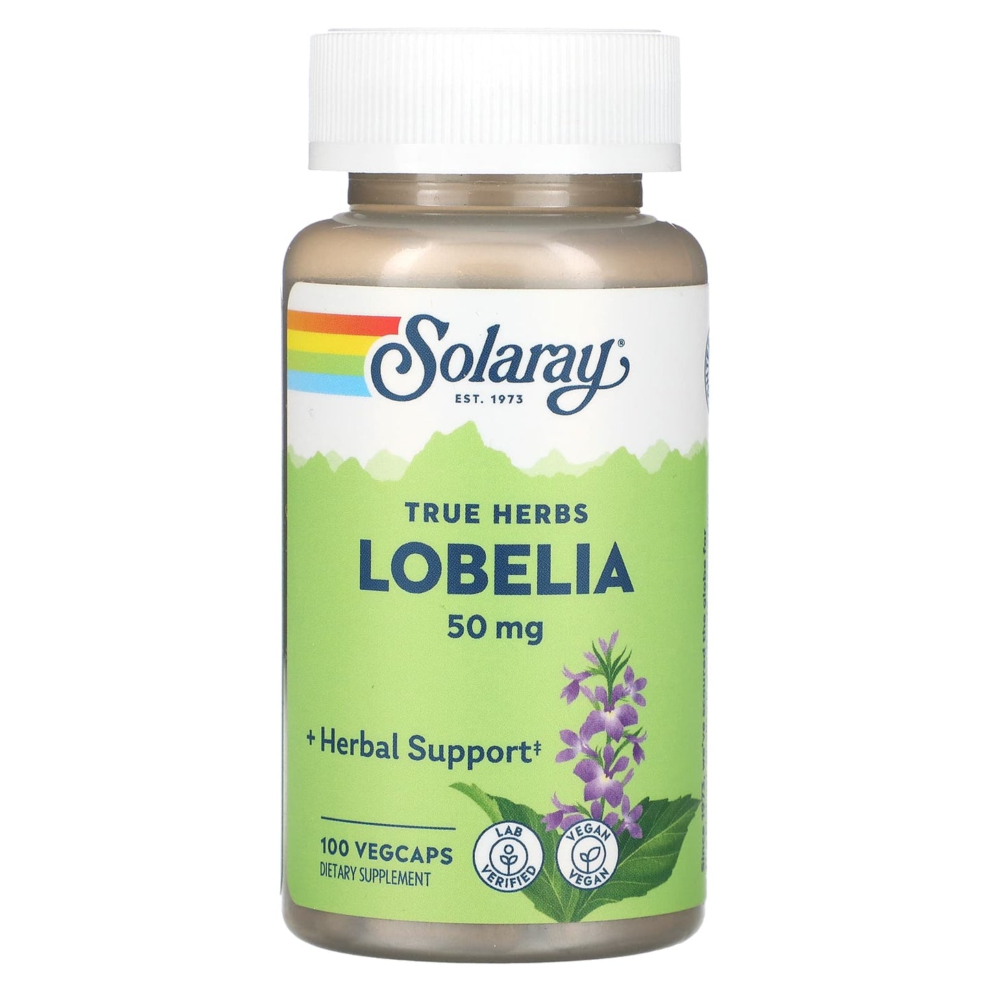 Solaray, True Herbs Lobelia, 100 VegCaps - Image 1