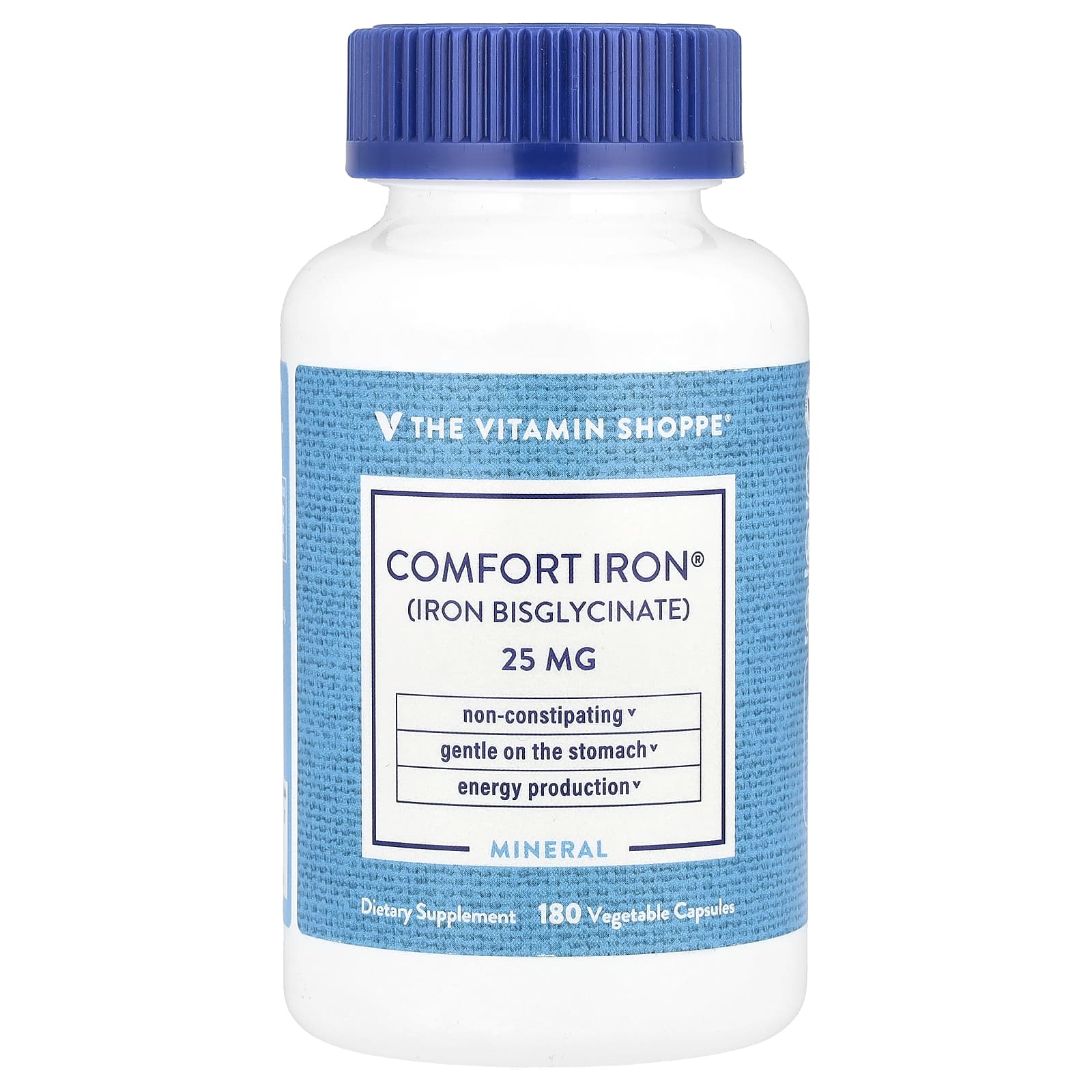The Vitamin Shoppe, Comfort Iron®, 25 mg, 180 Vegetable Capsules - Image 1