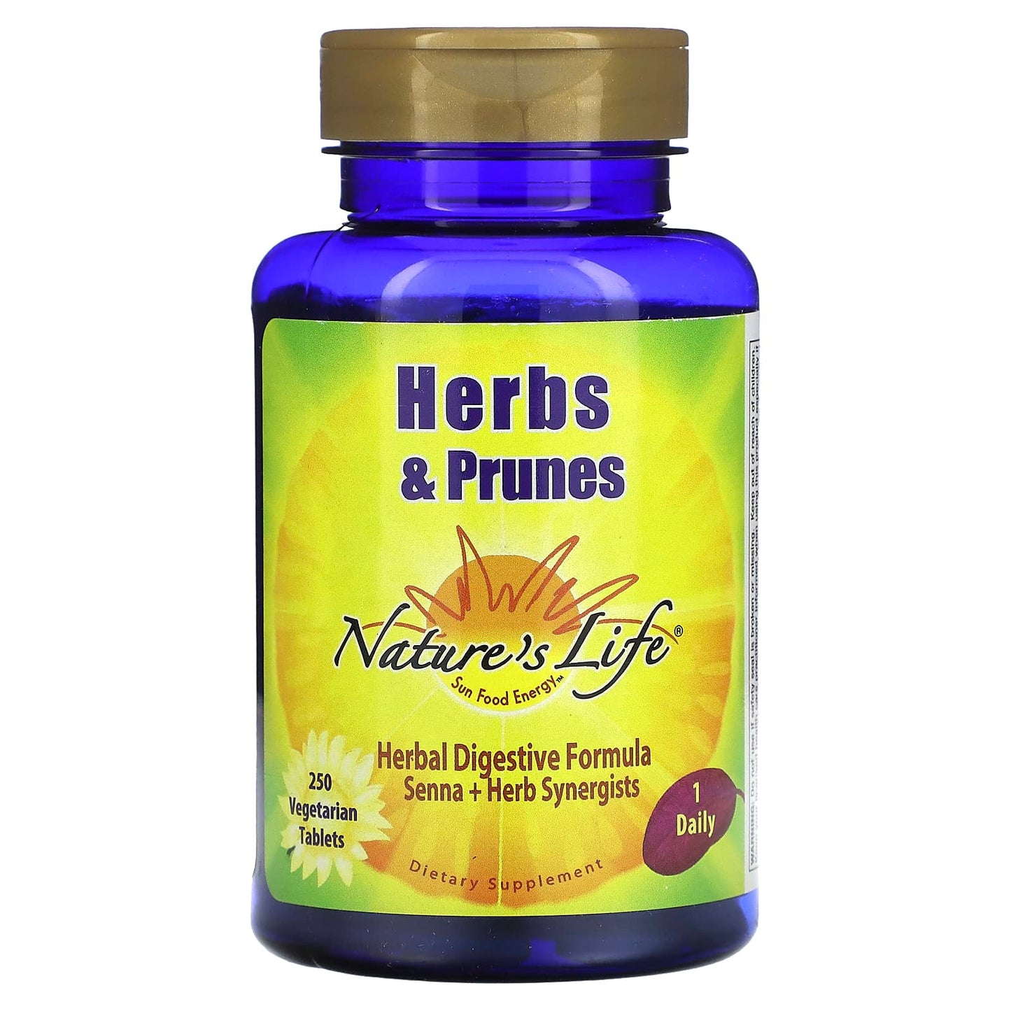 Nature's Life, Herbs & Prunes, 250 Vegetarian Tablets - Image 1