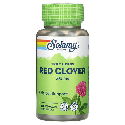 Solaray, True Herbs, Red Clover, 375 mg, 100 VegCaps - Image 1