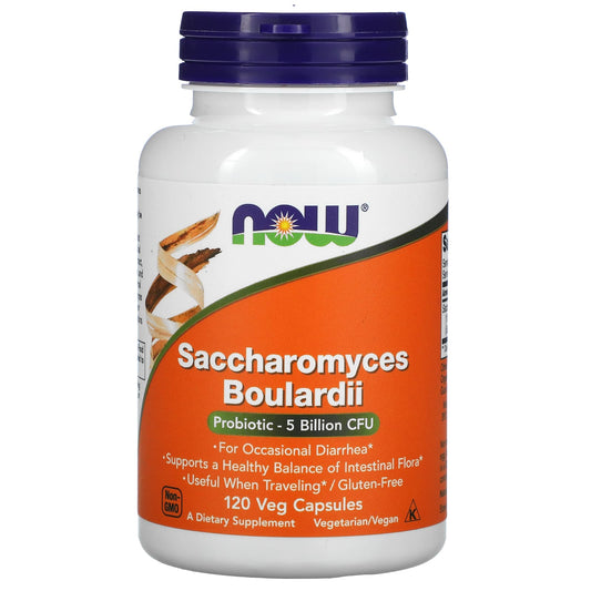 NOW Foods, Saccharomyces Boulardii, 5 Billion CFU, 120 Veg Capsules - Image 1