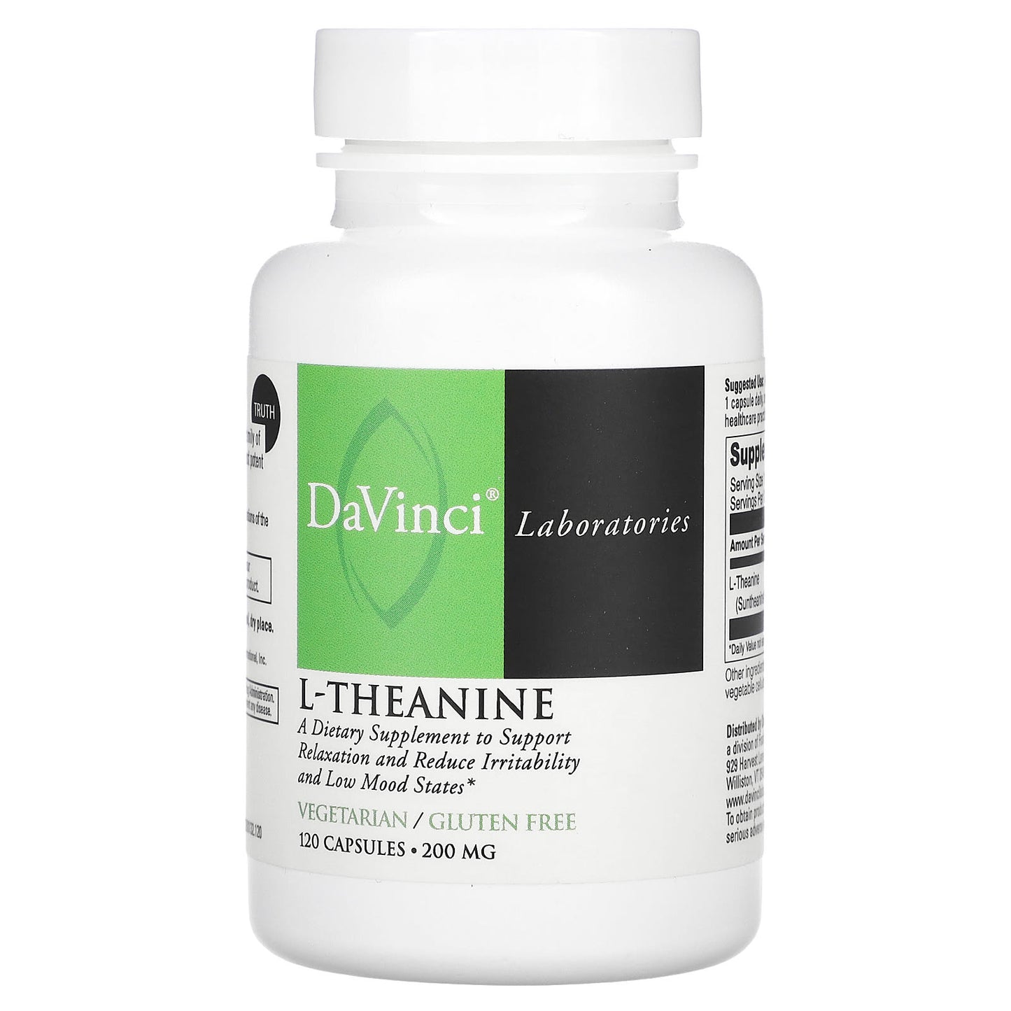 L-Theanine Supplement by DaVinci Laboratories for Relaxation & Focus - Image 1